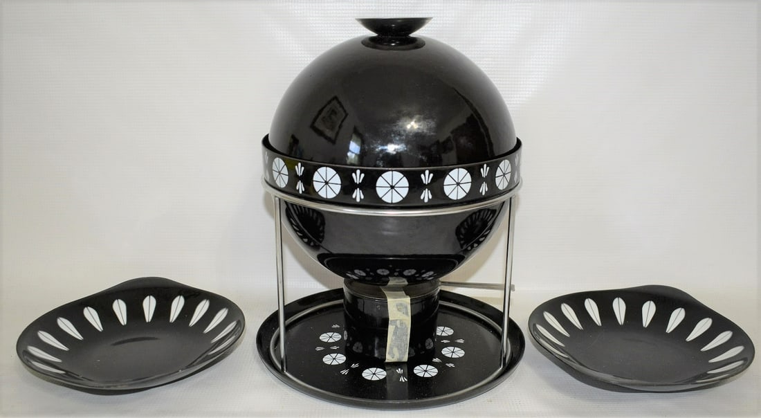 (6) CATHERINE HOLM ENAMEL LOTUS FONDUE SET (1 of 6)