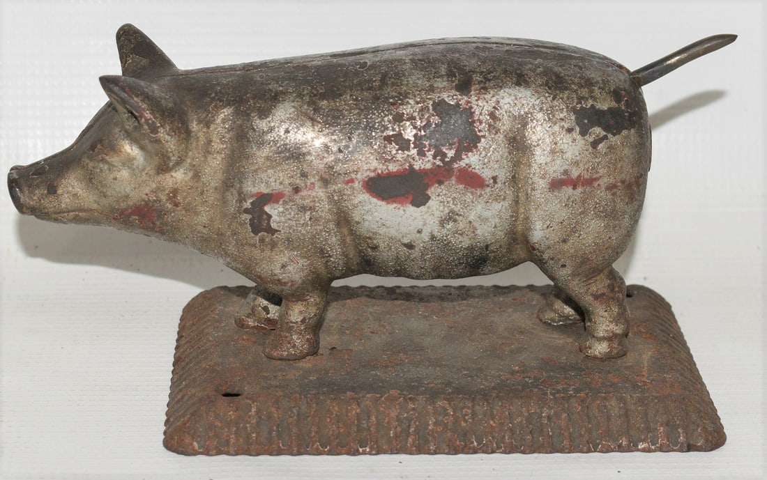 EARLY COUNTRY STORE HOG FIGURAL CAST IRON CIGAR CUTTER (1 of 6)
