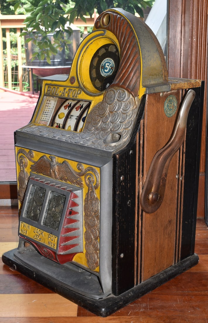RARE ROL-A-TOP SLOT MACHINE BY WALTING MFG CO. CHICAGO (1 of 18)