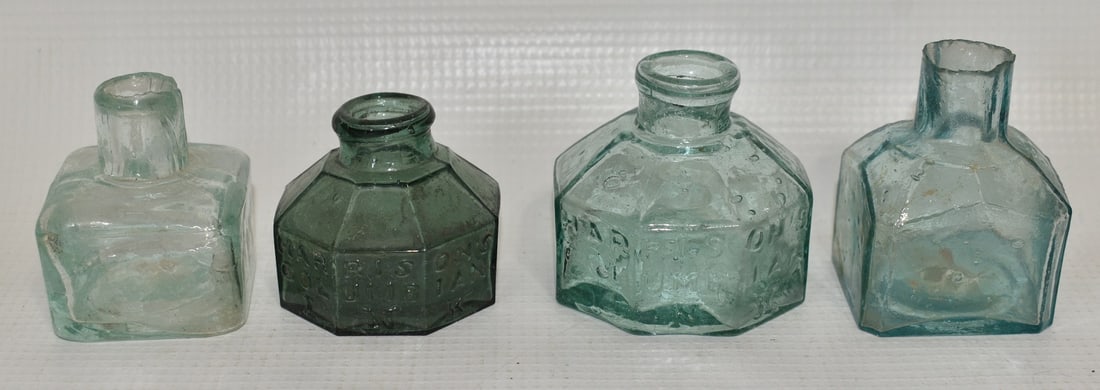 LOT (4) EARLY AMERICAN HARRISON'S INK BOTTLES, 19TH C. (1 of 18)