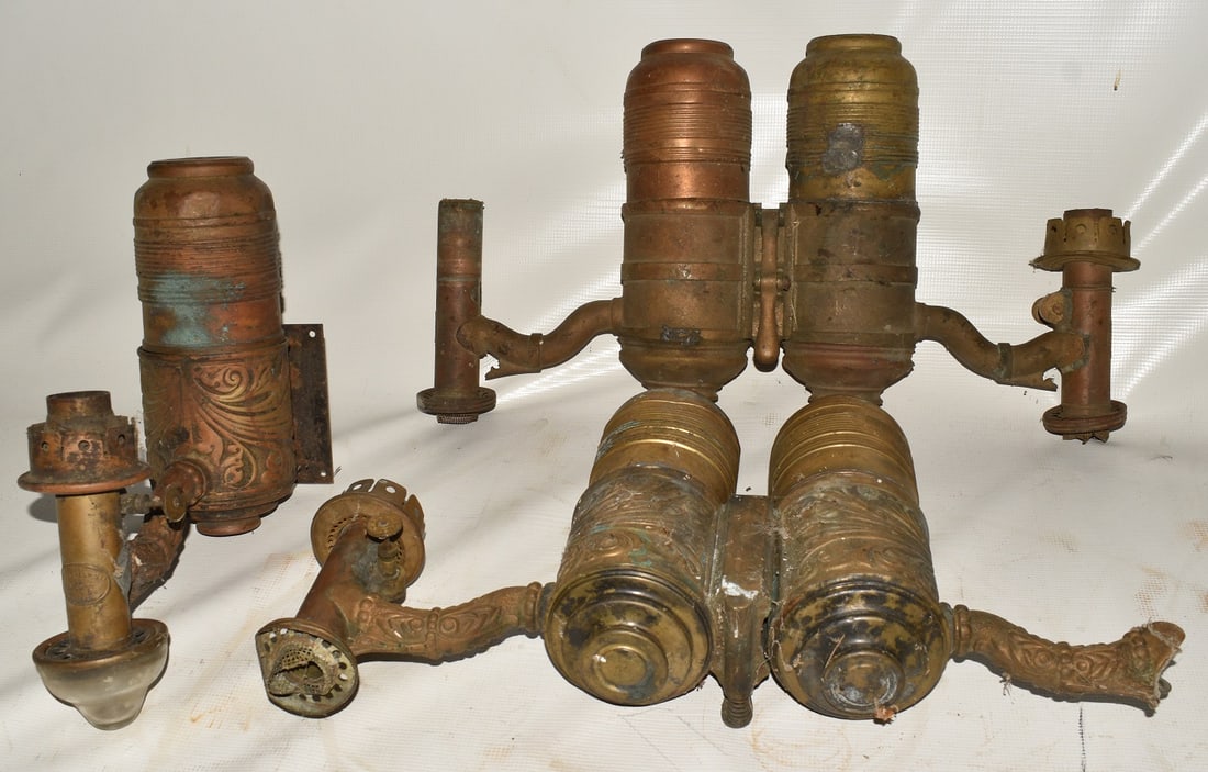 3 EARLY PALACE/PULLMAN RAILROAD CAR CHANDELIERS/SCONCES (1 of 12)