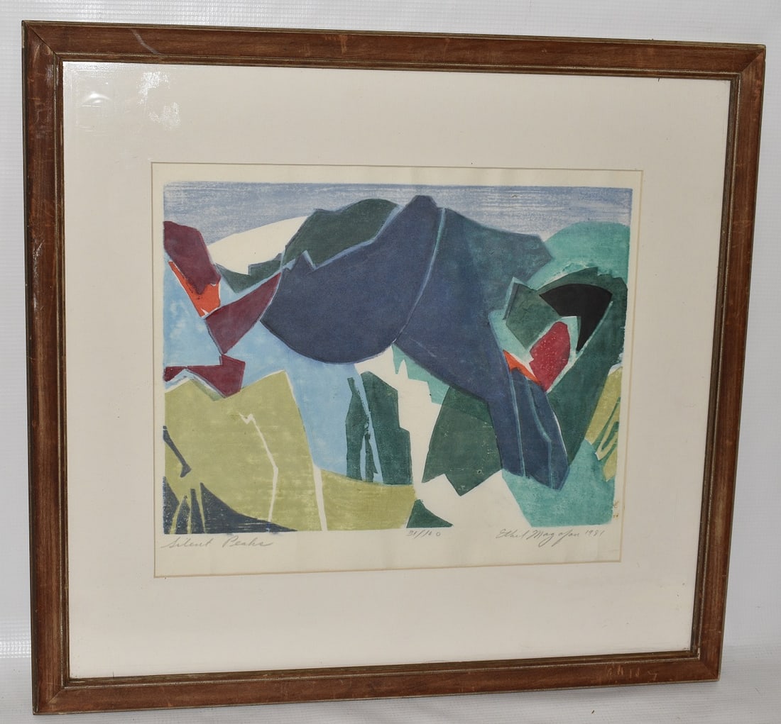 LITHOGRAPH "SILENT PEAKS" SIGNED ETHEL MAGAFAN (1 of 11)