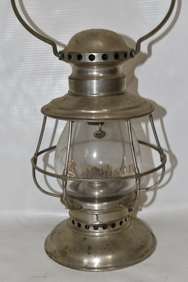 FINE/RARE RAILROAD CONDUCTORS LANTERN NAMED (H. HOBSON) (1 of 11)