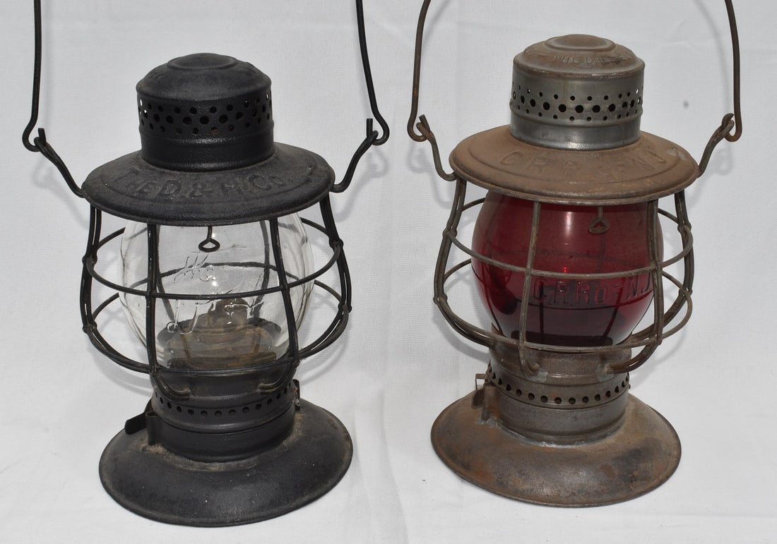 (2) RAILROAD/CANAL LANTERNS INCL. D & H CO., CRR OF NJ (1 of 20)