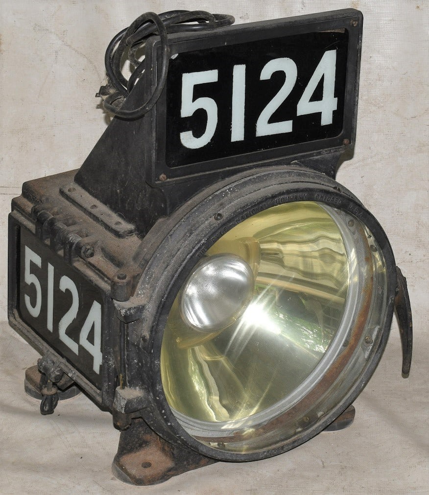 RARE #5124 LOCOMOTIVE HEAD LAMP, PYLE-NATIONAL CO. (1 of 11)