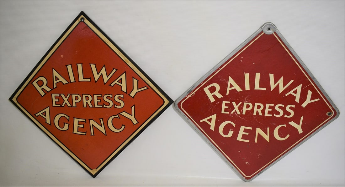 LOT (2) VINTAGE RAILWAY EXPRESS AGENCY SIGNS, 20TH C. (1 of 13)