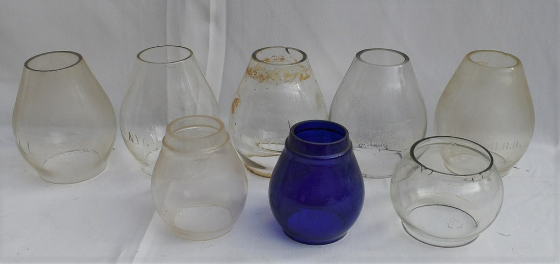 LOT (8) ASSORTED RAILROAD GLOBES INCL. LEHIGH VALLEY (1 of 16)
