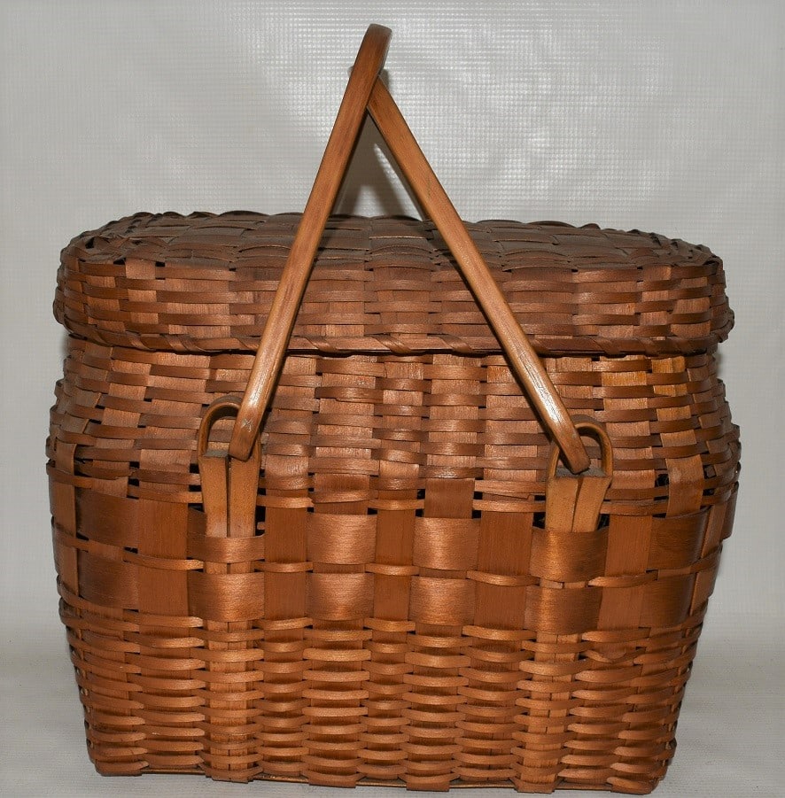 RARE NATIVE AMERICAN ASH WOVEN BASKET INSCRIBED GOWANDA (1 of 10)