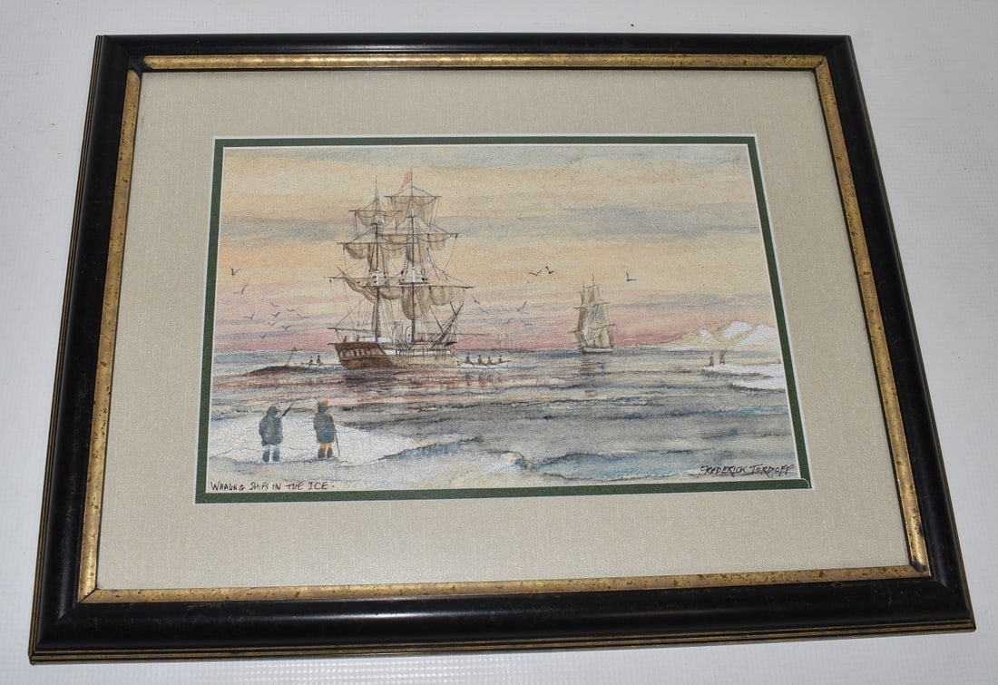 W/C WHALING SHIPS IN THE ICE SIGNED FREDERICK TORDOFF (1 of 10)