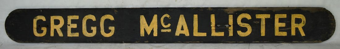 GREGG MC ALLISTER PAINTED WOOD TUGBOAT SIGN, 19TH C. (1 of 10)