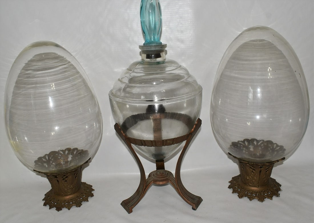 LOT (3) APOTHECARY WINDOW DISPLAY BOTTLES, C. 1920/30 (1 of 20)