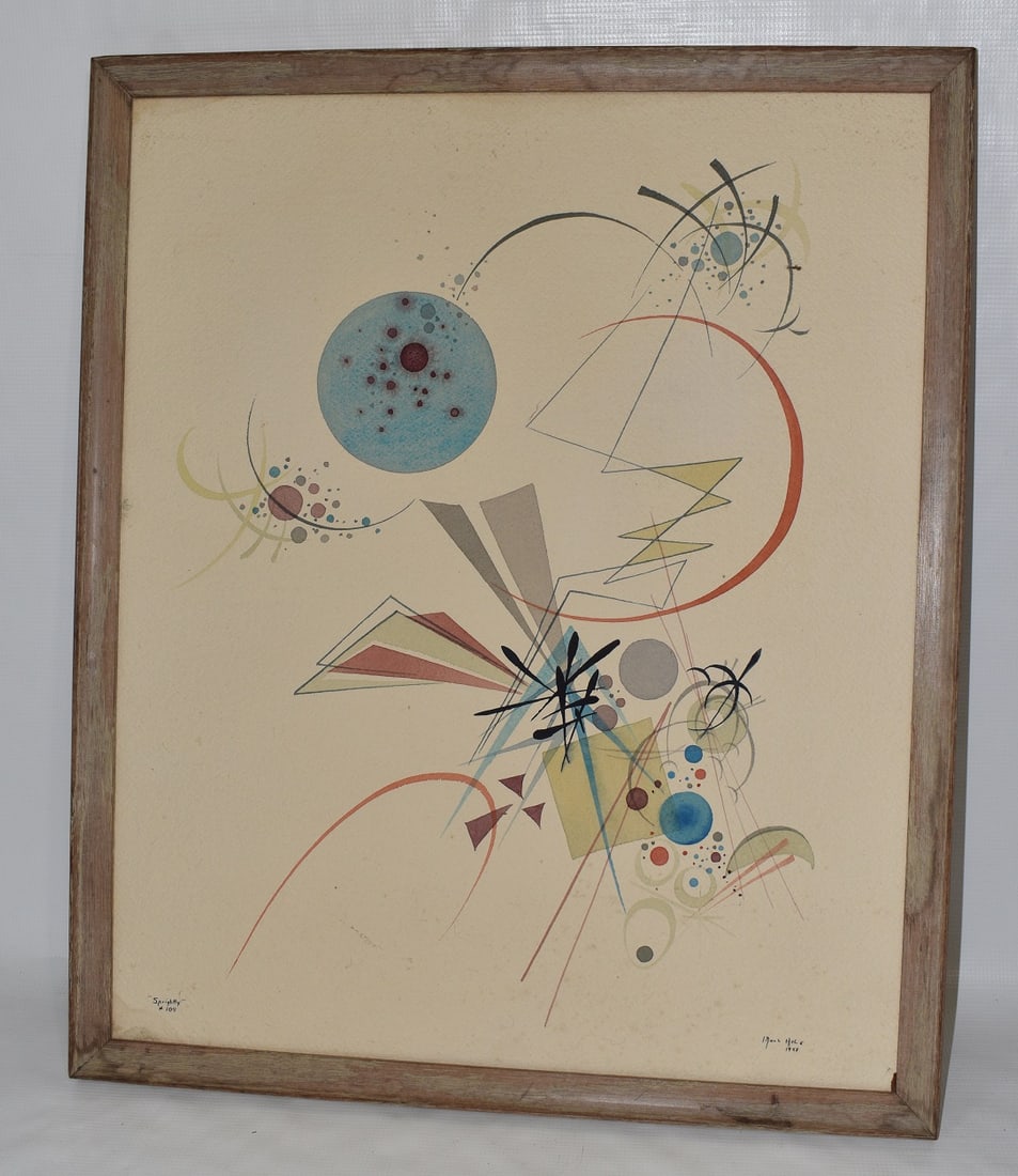 W/C ABSTRACT "SPRIGHTLY" #109 SIGNED MACH ASLE. C. 1948 (1 of 7)