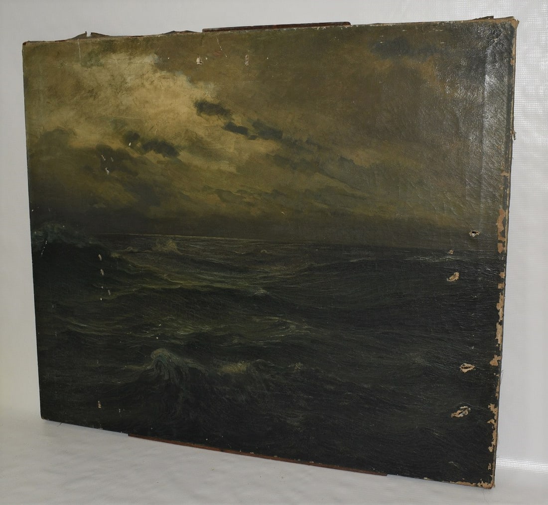 O/C SEASCAPE ATLANTIC SIGNED ILLEGIBLE, 19TH C. (1 of 11)