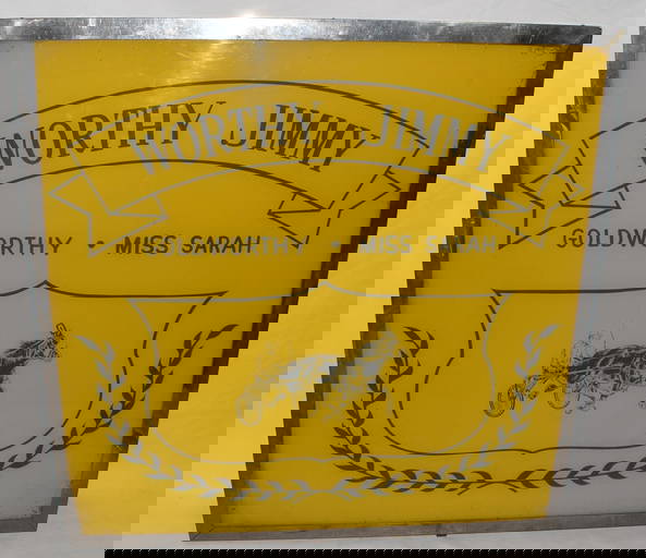 Monticello Horse Racing Sign Worthy Jimmy, C. 1970