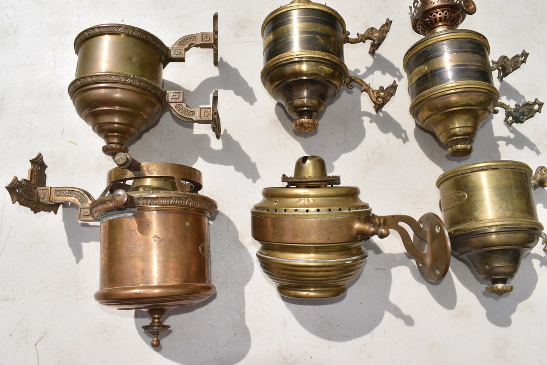 6 RR CAR BRASS SIDE LAMPS SIGNED WILLIAMS, PAGE & CO. (1 of 15)