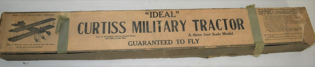 RARE IDEAL CURTISS AEROPLANE (CALLED MILITARY TRACTOR): RARE IDEAL CURTISS AEROPLANE (CALLED MILITARY TRACTOR), C. 1917, L. 36"