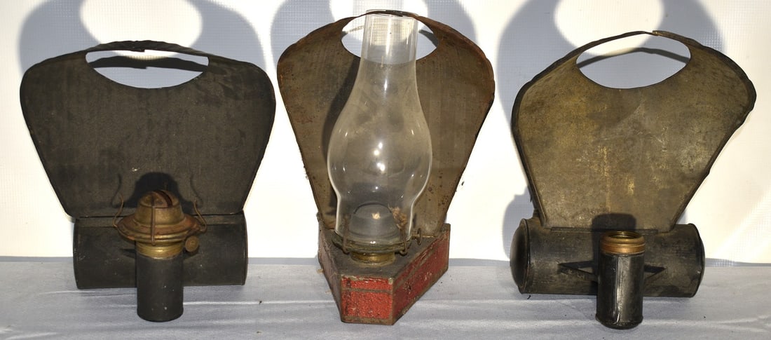 LOT (3) EARLY VICTORIAN COBRA LAMPS, 19TH C.: LOT (3) EARLY VICTORIAN COBRA LAMPS, 19TH C.