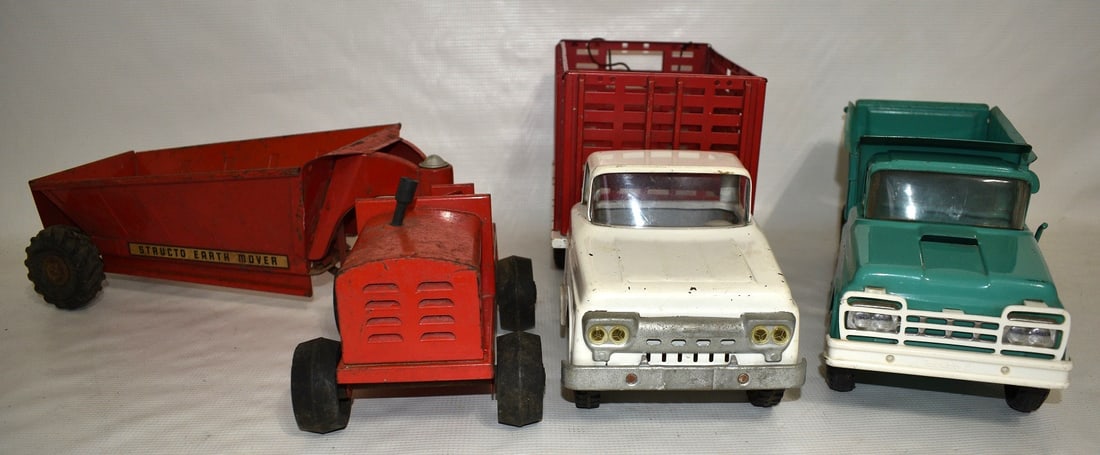 (3) VINTAGE PRESSED STEEL INCL. TONKA, BUDDY-L, ETC.: LOT (3) VINTAGE PRESSED STEEL INCL. TONKA, BUDDY-L, ETC., C. 1950/60
