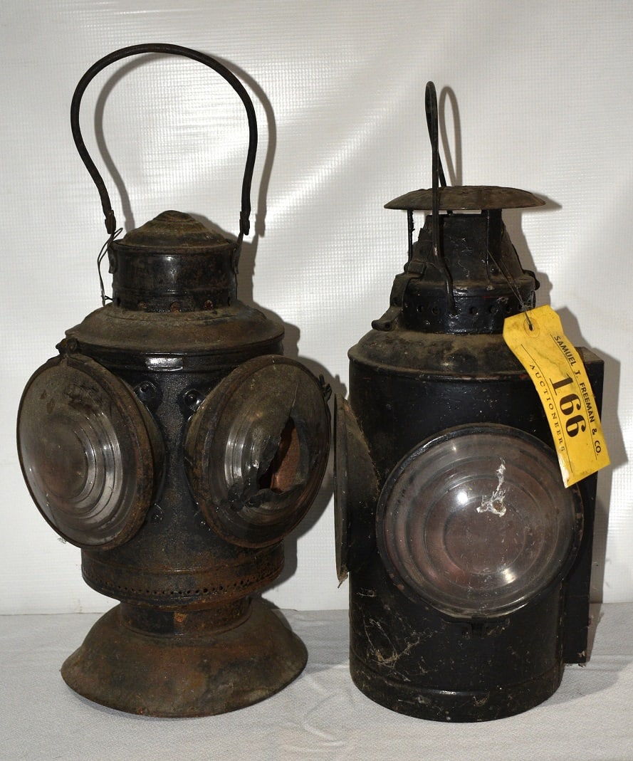 2 EARLY RR LANTERNS INCL. C.V. RR & C. ST.P.M. & O. RR: LOT (2) EARLY RAILROAD LANTERNS INCL. C.V. RR & C. ST.P.M. & O. RR, 19TH C.