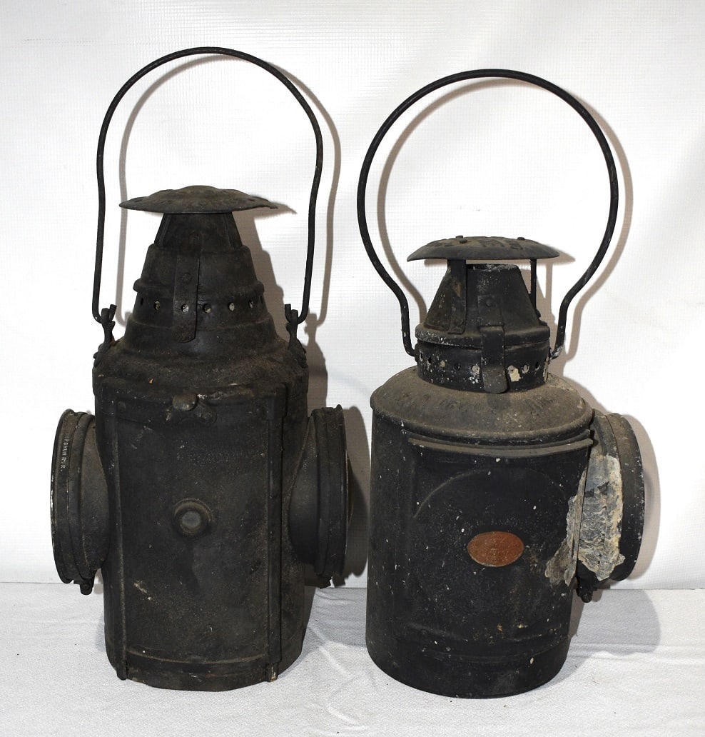 LOT (2) EARLY RAILROAD LANTERNS INCL. N.Y.O. & W. RR: LOT (2) EARLY RAILROAD LANTERNS INCL. N.Y.O. & W. RR, 19TH C.