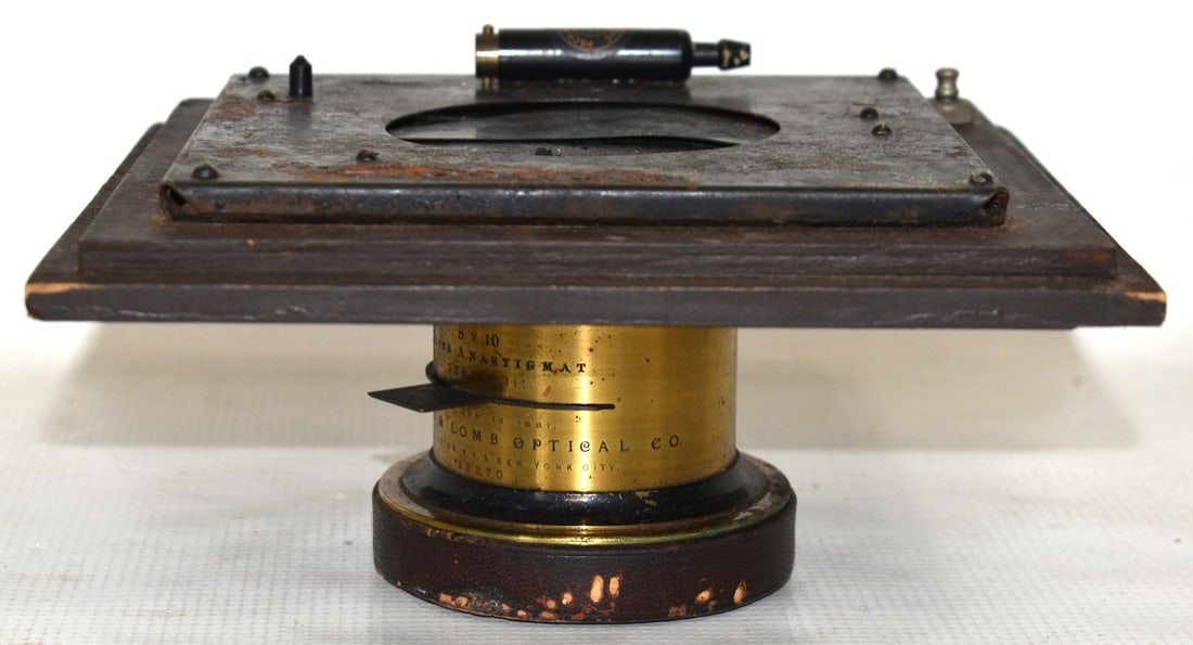 VINT. ZEISS-ANASTIGMAT 8 X 10 SERIES 3 CAMERA LENS: VINTAGE ZEISS-ANASTIGMAT 8 X 10 SERIES 3 CAMERA LENS BAUSCH & LOMB OPTICAL CO., ROCHESTER & NEW YORK CITY, SERIAL #22370, PAT. JAN. 13, 1891, 7 1/2' X 7 1/2"