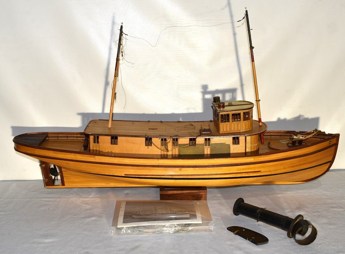 VINTAGE SEQUIN STEAM SHIP MODEL, 20TH C., L. 39": VINTAGE SEQUIN STEAM SHIP MODEL, 20TH C., L. 39"