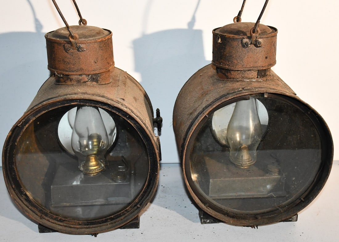 LOT (2) EARLY AMERICAN RR HEAD LAMPS, 19TH C.: LOT (2) EARLY AMERICAN RR HEAD LAMPS, 19TH C