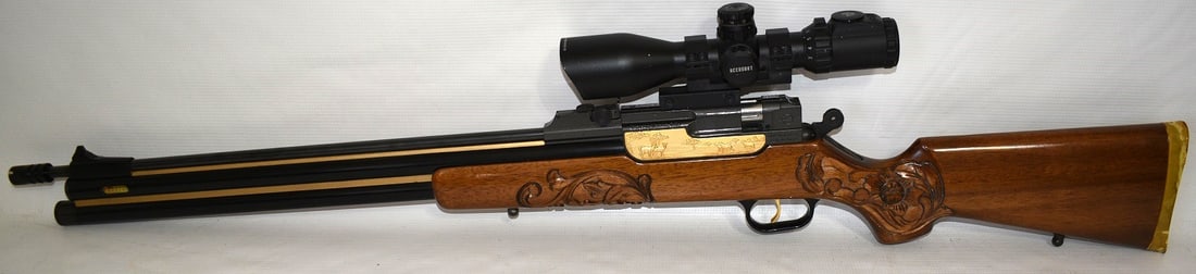 HUNTING MASTER DUK IL CAL. 4.5 COMPETITION AIR RIFLE: HUNTING MASTER DUK IL CAL. 4.5 COMPETITION AIR RIFLE W/ACCUSHOT 3/12 POWER SCOPE