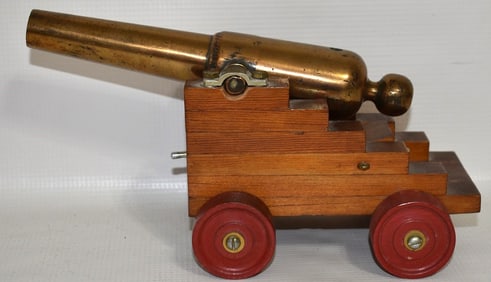 ANTIQUE BRONZE TOY CANNON (AMES/IVES?)
