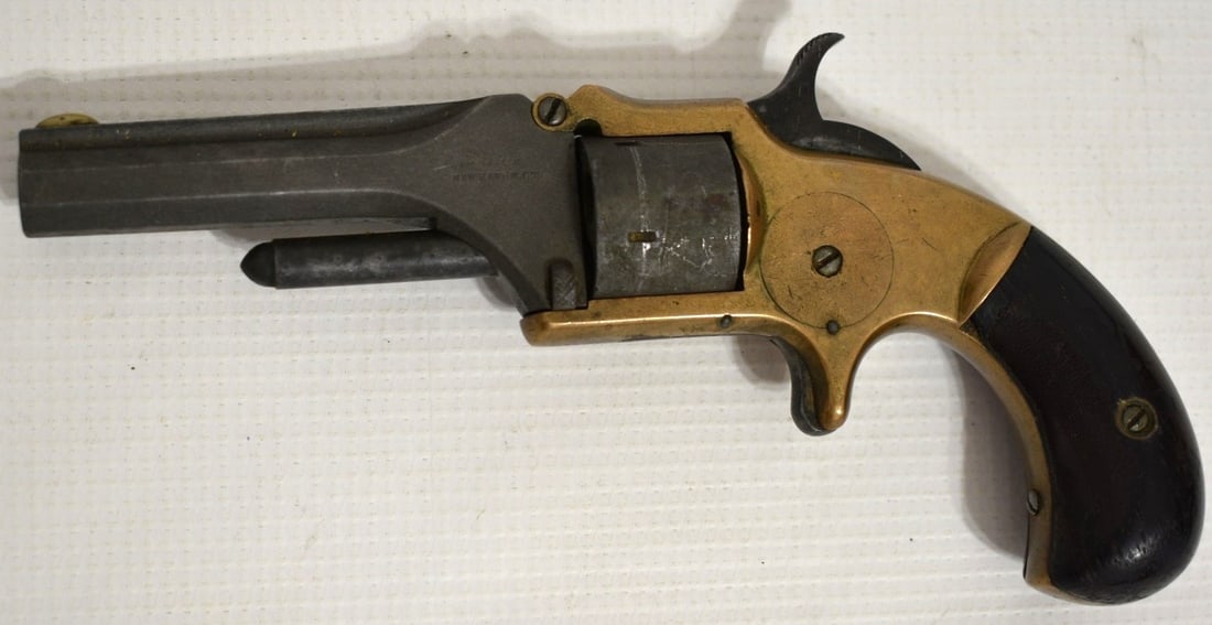 ANTIQUE J.M. MARLIN XXX STANDARD 32 CAL. 5 SHOT PISTOL: ANTIQUE J.M. MARLIN XXX STANDARD 32 CAL. 5 SHOT POCKET PISTOL, C. 1872, SERIAL #794