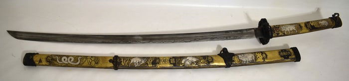 JAPANESE STYLE SAMURAI SWORD, 20TH C., L. 40"