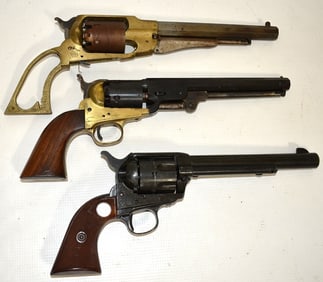 3 INCL. COLT STYLE NAVY W/BRASS FRAME STAMPED ITALY