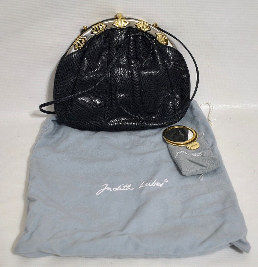 JUDITH LEIBER LIZARD EVENING BAG W/DUST BAG, C. 1980/90 (1 of 6)