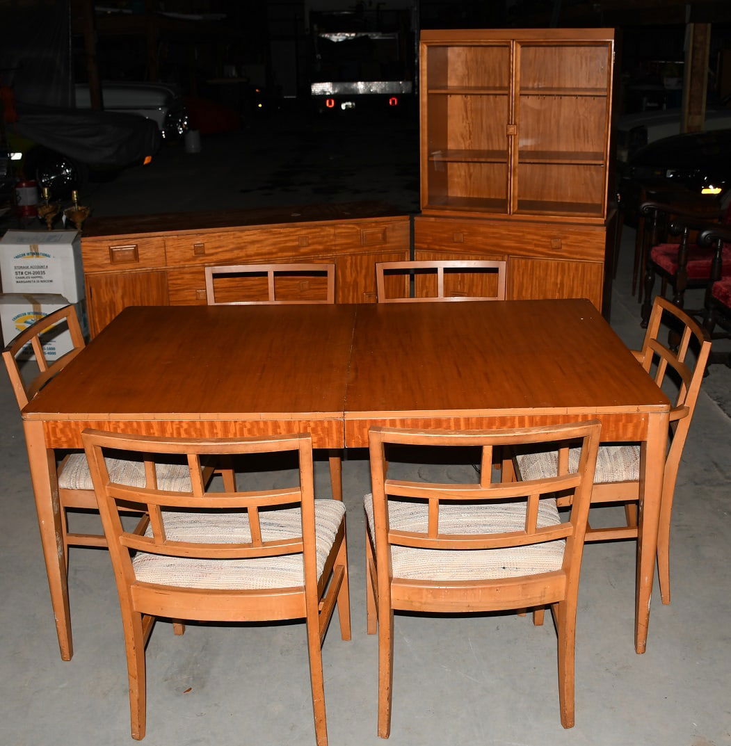 MCM MAPLE DINING ROOM SET INCL. TABLE W/6 CHAIRS, ETC. (1 of 4)
