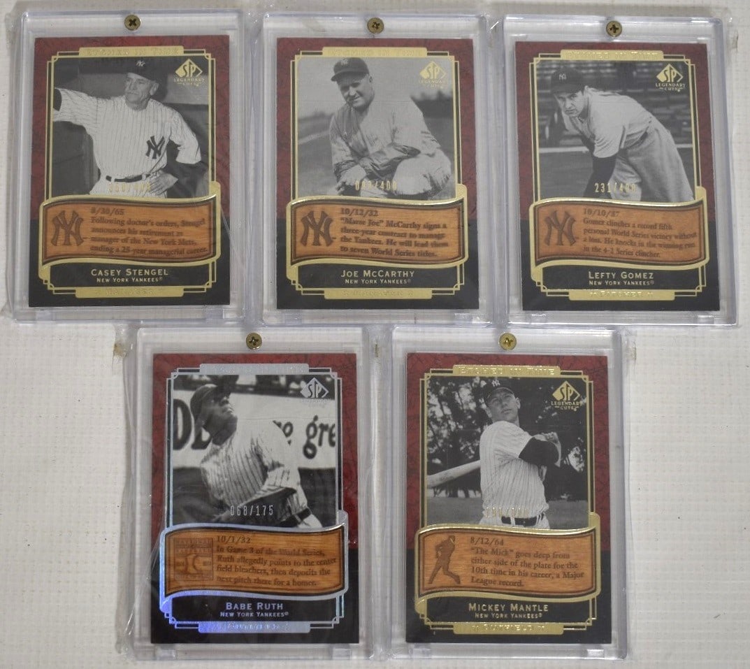5 ETCHED IN TIME BASEBALL CARDS (LOW PRODUCTION NUMBERS (1 of 7)