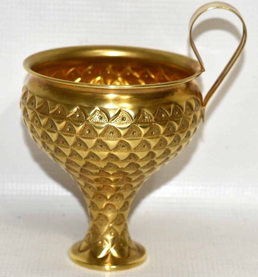LALAOUNIS GILT SILVER DECORATIVE CUP, 20TH C. (1 of 6)