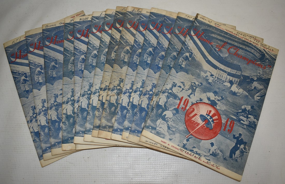 LOT (13) 1949 YANKEE PROGRAMS APRIL-OCTOBER (1 of 7)
