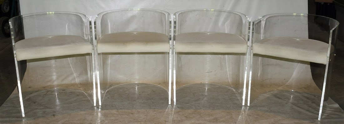 SET (4) MID-CENTURY MODERN STYLE LUCITE DINETTE CHAIRS (1 of 8)