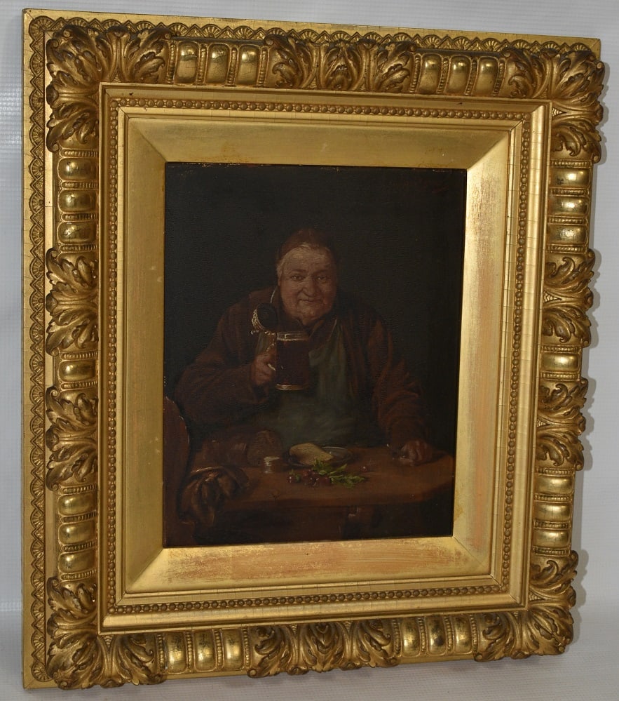 O/P MONK W/BEER STEIN SIGNED EDUARD VON GRUTZNER (1 of 12)