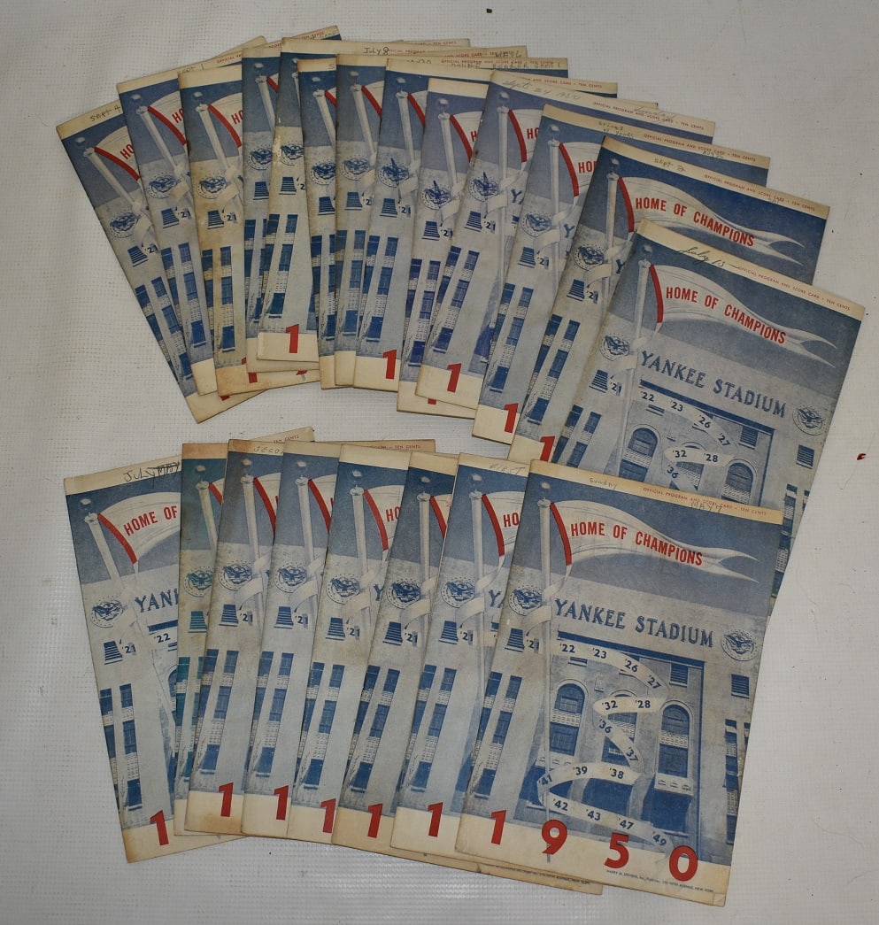 LOT (22) 1950 YANKEE PROGRAMS MAY-SEPTEMBER (1 of 5)