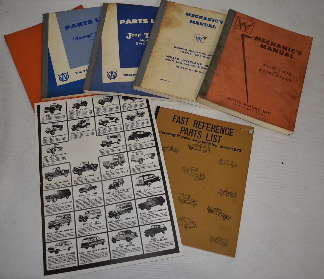 LOT (5) WILLYS REPAIR MANUALS (WILLYS OVERLAND) 1950'S (1 of 7)