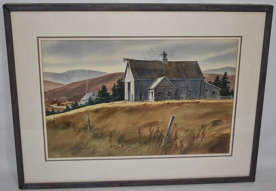 W/C LANDSCAPE W/BARN SIGNED C. DOUGHERTY (CHARLES "BUD" (1 of 12)