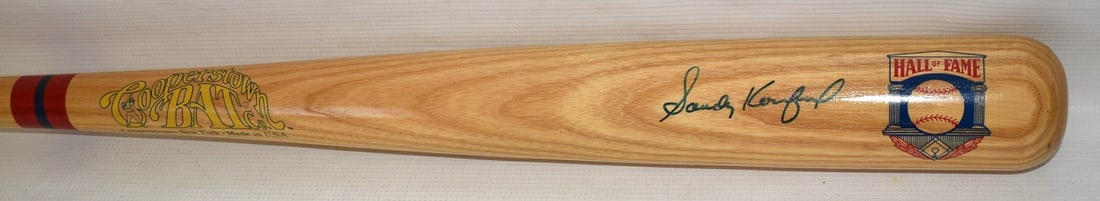 SANDY KOFAX AUTOGRAPHED BASEBALL BAT (COOPERSTOWN, NY) (1 of 8)