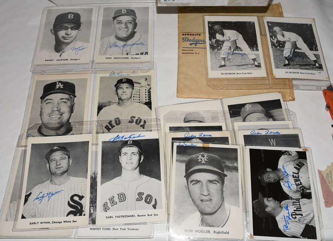 LOT ASST. BROOKLYN DODGERS W/OTHER AUTOGRAPHED PHOTOS: LOT ASSORTED BROOKLYN DODGERS W/OTHER AUTOGRAPHED PHOTOS INCL. DUKE SNIDER, WHITEY FORD, CLETE BOYER, DON NEWCOMBE, BILL SKOWRON & OTHERS