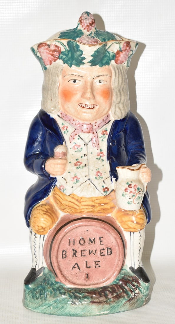 ENGLISH STAFFORDSHIRE "HOME BREWED ALE" TOBY PITCHER (1 of 14)