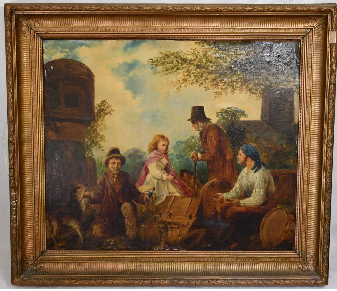 O/C/BOARD GYPSY CAMP SIGNED W. BROMLEY (WILLIAM) (1 of 10)