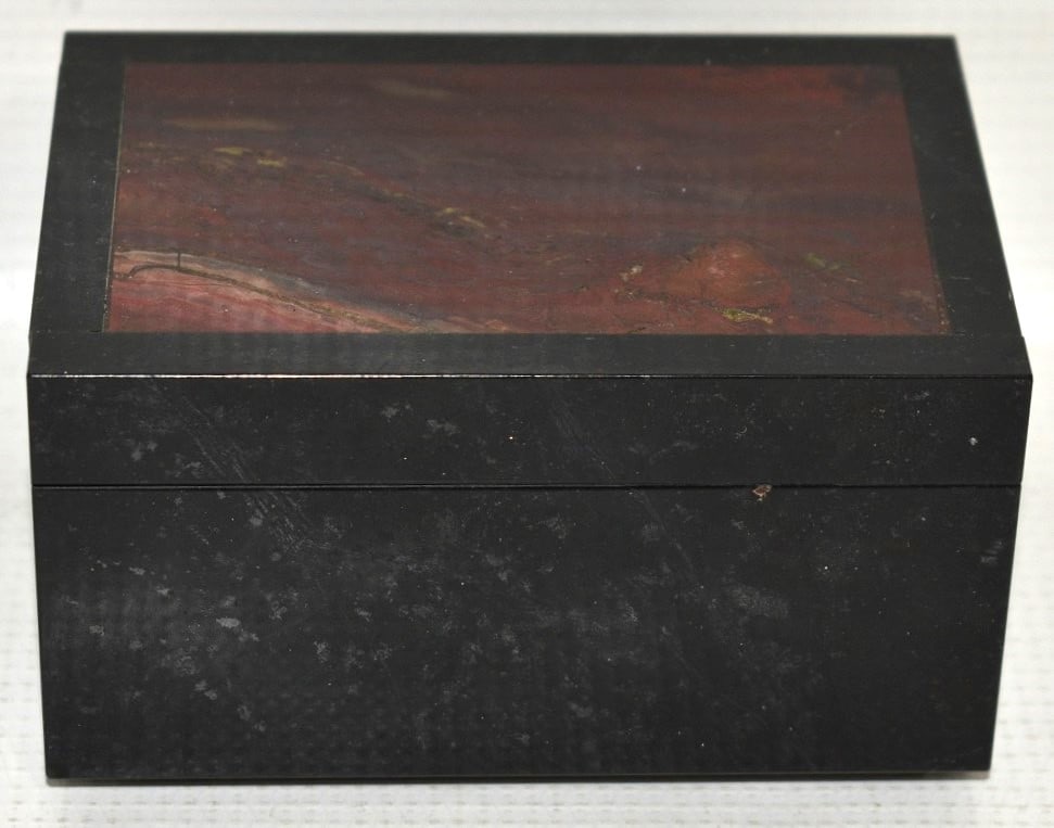 ART NOUVEAU INSET MARBLE DRESSER BOX, 19/20TH C. (1 of 7)