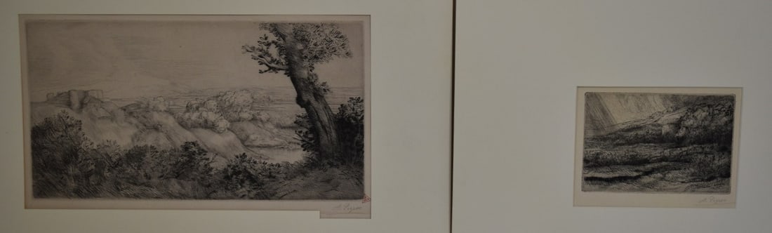2 ETCHINGS INCL. LANDSCAPE LA JOUR SIGNED A. LEGROS (1 of 12)