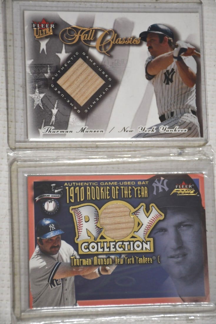 LOT (2) THURMAN MUNSON BAT SLIVER CARDS, FLEER, C. 2001 (1 of 5)