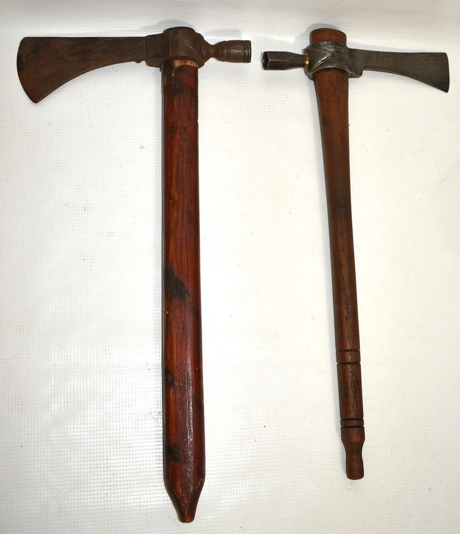 LOT (2) AMERICAN INDIAN PIPE TOMOHAWKS, 19TH C. (1 of 10)